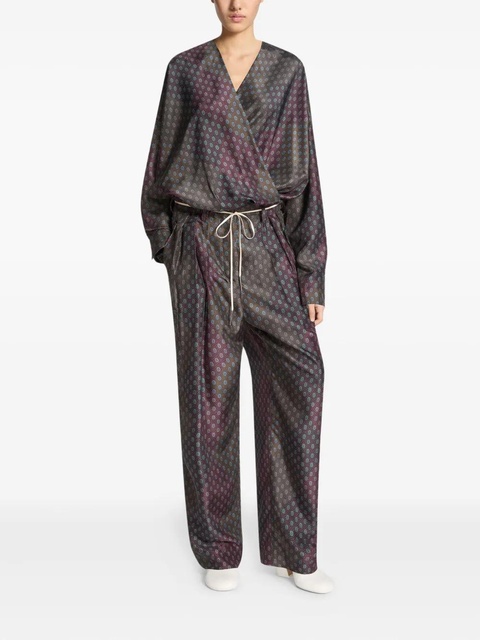 DRIES VAN NOTEN silk cargo trousers - Brown - zdjęcie produktu nr 2