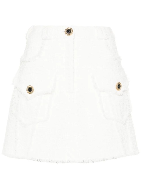 Balmain A-line tweed miniskirt - White - zdjęcie produktu nr 1