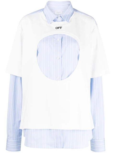Off-White Meteor layered cotton shirt - Blue - zdjęcie produktu nr 1