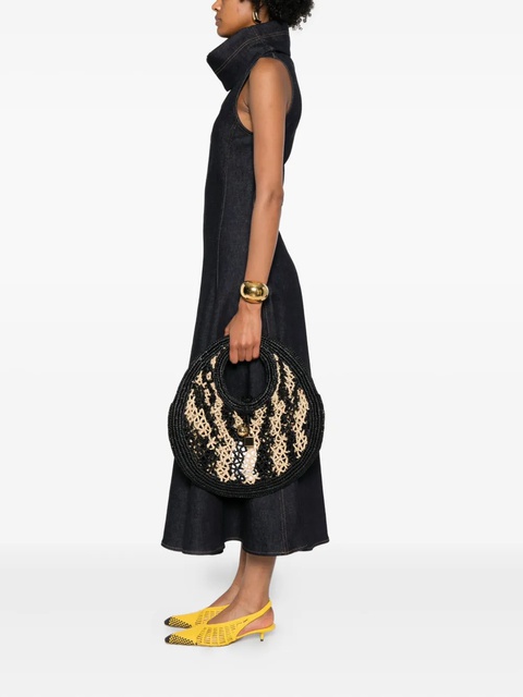 Jacquemus raffia circle-handle tote bag - Black - zdjęcie produktu nr 2