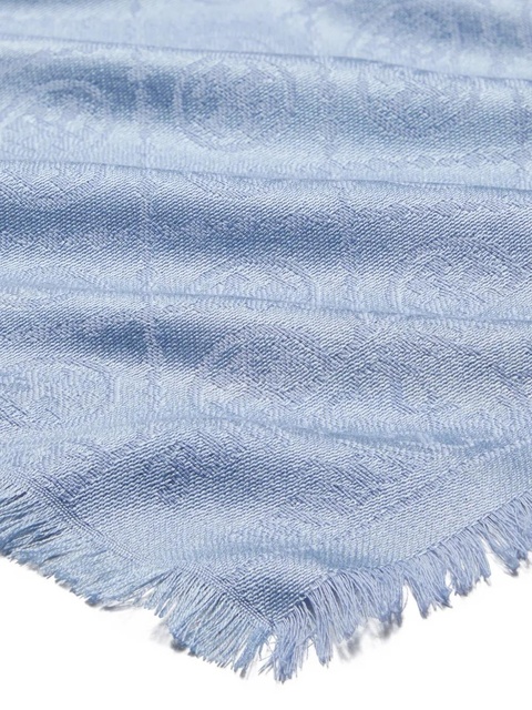 Tory Burch T monogram-jacquard scarf - Blue - zdjęcie produktu nr 2