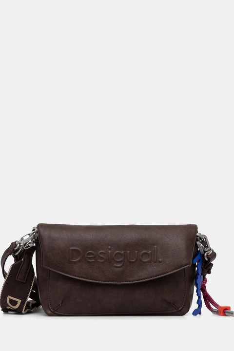 Desigual torebka HALF LOGO TROKEL kolor brązowy 25WAXP70 - zdjęcie produktu nr 1