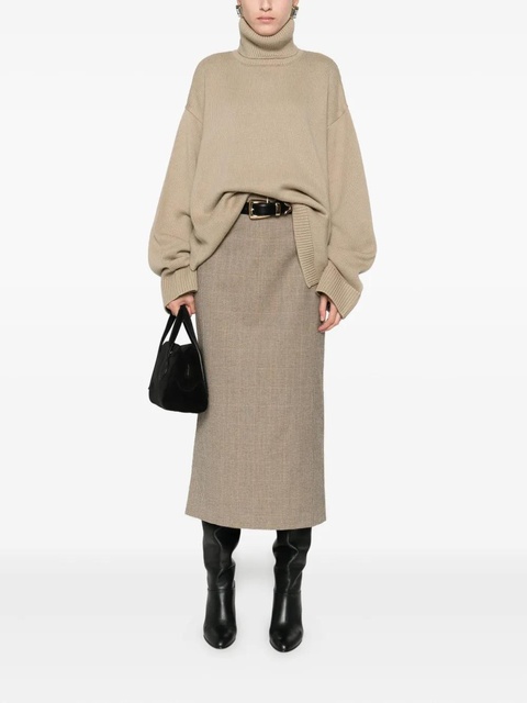 The Frankie Shop plaid-pattern midi skirt - Neutrals - zdjęcie produktu nr 2