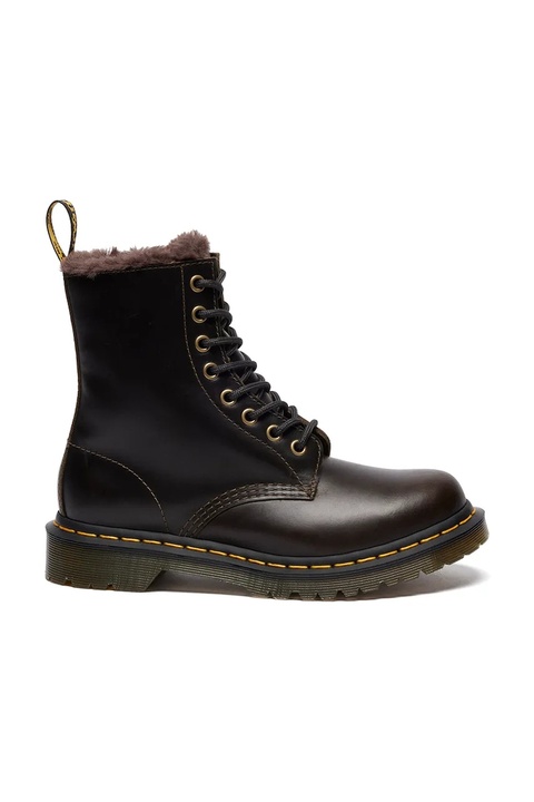 Dr. Martens workery skórzane 1460 Serena damskie kolor brązowy na platformie lekko ocieplone DM41414020 - zdjęcie produktu nr 1