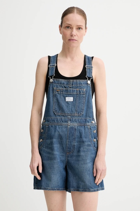 Levi's ogrodniczki jeansowe UTILITY SHORTALL damskie 001UY - zdjęcie produktu nr 1