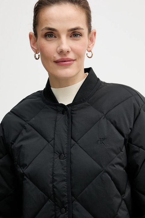 Calvin Klein Jeans kurtka puchowa kolor czarny przejściowa oversize LV147E518G - zdjęcie produktu nr 2