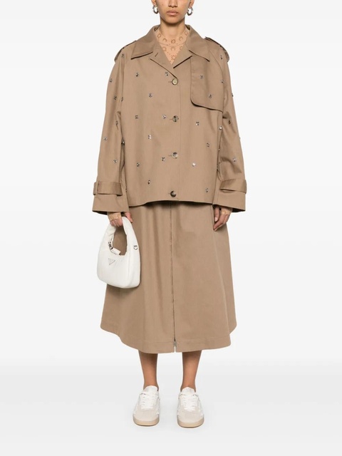 Golden Goose sequin-embellished cropped trench coat - Brown - zdjęcie produktu nr 2