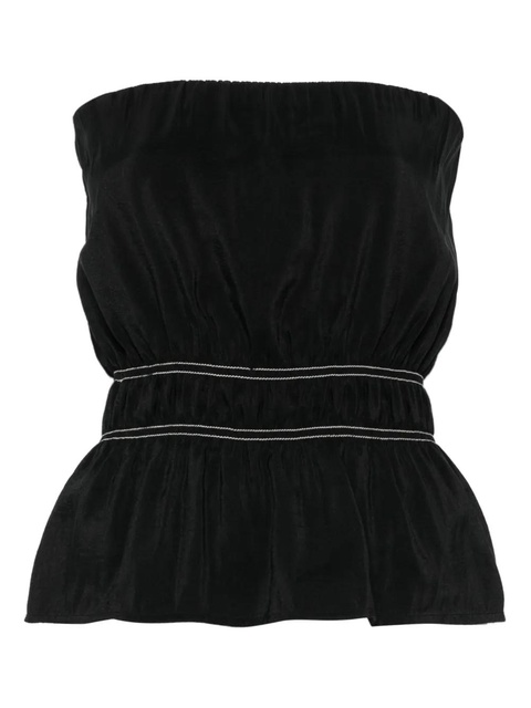 Nanushka smocked-detail bandeau top - Black - zdjęcie produktu nr 1