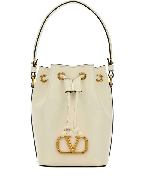 Valentino Garavani Mini VLogo Signature drawstring bucket bag - Neutrals - zdjęcie produktu nr 1