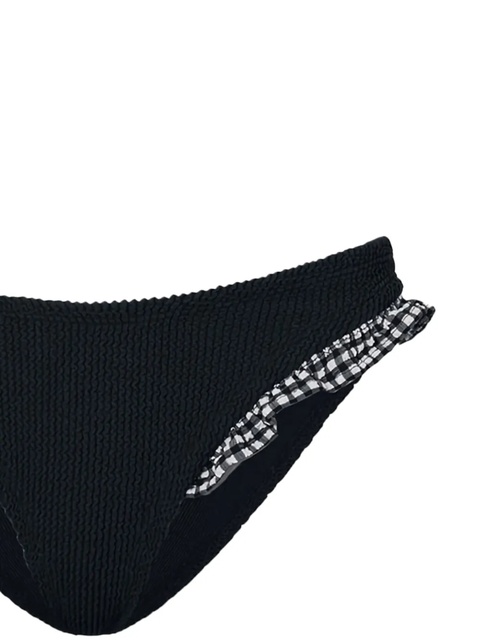 Hunza G Loretta gingham-trimmed ruffled bikini - Black - zdjęcie produktu nr 2
