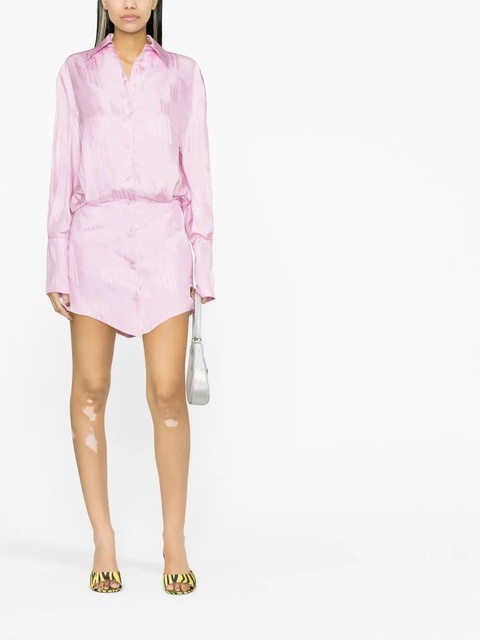 The Attico satin-effect shirt dress - Pink - zdjęcie produktu nr 1