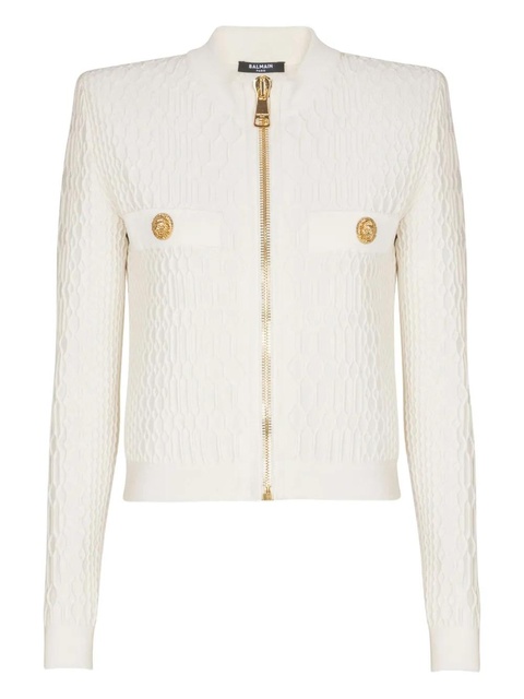 Balmain zip-fastening cardigan - White - zdjęcie produktu nr 1