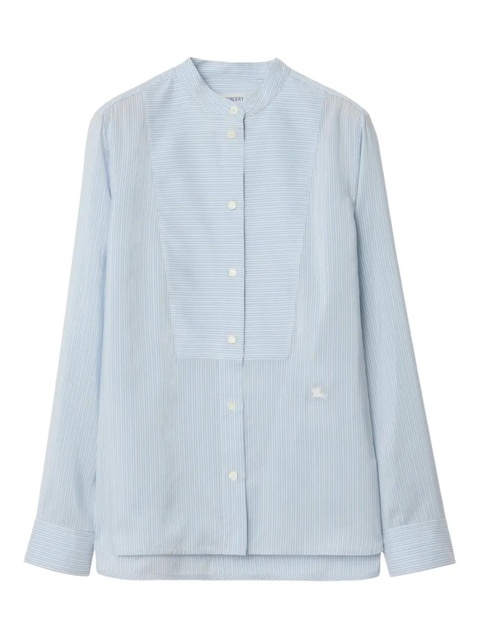 Burberry striped-embroidered silk shirt - Blue - zdjęcie produktu nr 1