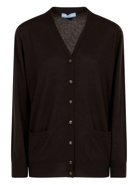 Prada V-neck buttoned cardigan - Brown - zdjęcie produktu nr 1