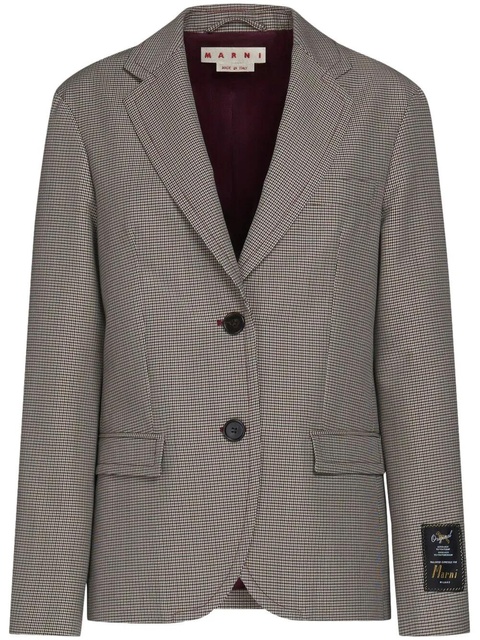Marni houndstooth-pattern single-breasted blazer - Grey - zdjęcie produktu nr 1