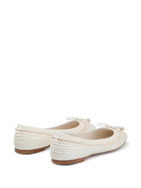 Jimmy Choo Elme pearl-embellished ballerina shoes - White - zdjęcie produktu nr 2