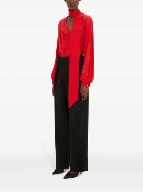Victoria Beckham scarf-detail silk blouse - Red - zdjęcie produktu nr 2