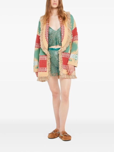 Alanui Icon jacquard fringed cardigan - Neutrals - zdjęcie produktu nr 1