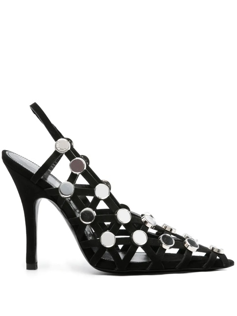 The Attico 105mm Grid rhinestone-embellished pumps - Black - zdjęcie produktu nr 1