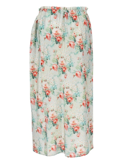 Simone Rocha floral-pattern elastic-waist midi skirt - White - zdjęcie produktu nr 2