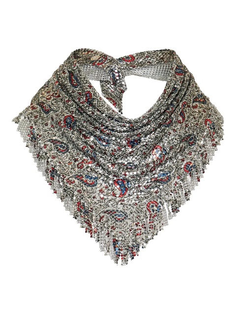 Rabanne paisley-print chainmail necklace - Silver - zdjęcie produktu nr 2