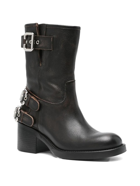 Chloé 60mm leather biker boots - Black - zdjęcie produktu nr 2