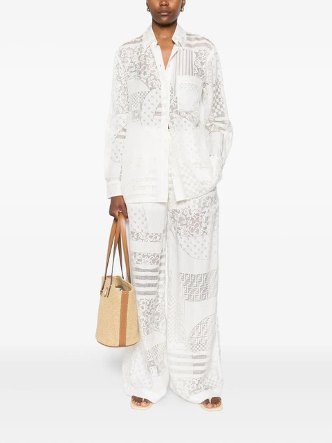 FENDI lace-panel trousers - White - zdjęcie produktu nr 2