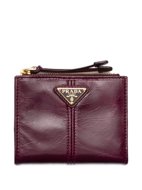 Prada small zip-pocket leather card holder - Red - zdjęcie produktu nr 1