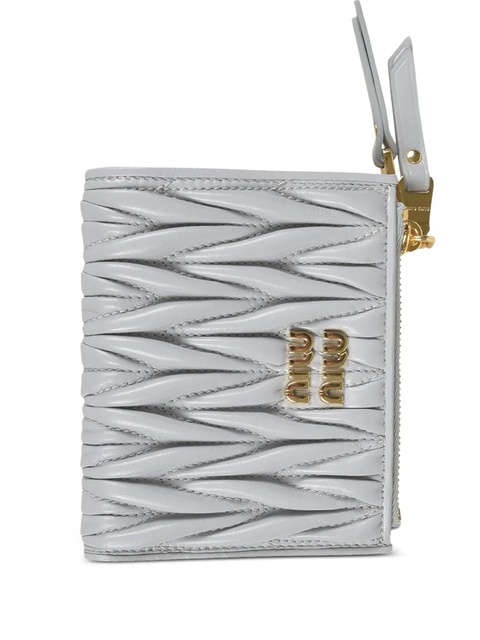 Miu Miu matelasse zip-around wallet - Grey - zdjęcie produktu nr 1