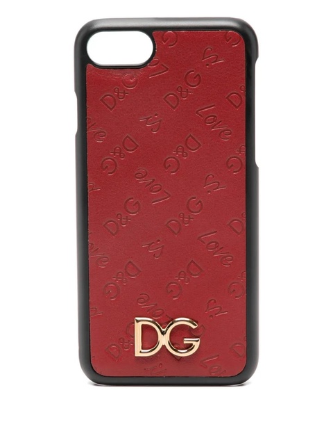 Dolce & Gabbana iPhone 7 embossed logo-plaque phone case - Red - zdjęcie produktu nr 1