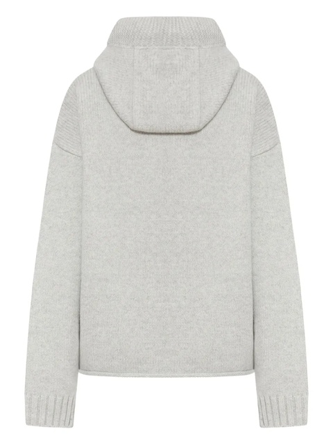 JW Anderson wool anchor-embroidery hoodie - Grey - zdjęcie produktu nr 1