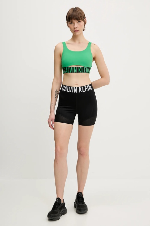 Calvin Klein Performance szorty treningowe damskie kolor czarny z nadrukiem high waist LVGWS5L704 - zdjęcie produktu nr 2