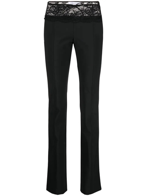 Blumarine lace-detail tapered trousers - Black - zdjęcie produktu nr 1