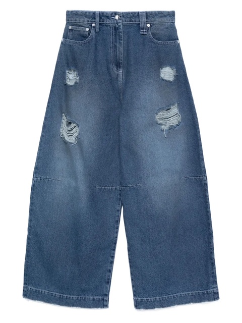 Simone Rocha distressed frayed jeans - Blue - zdjęcie produktu nr 1