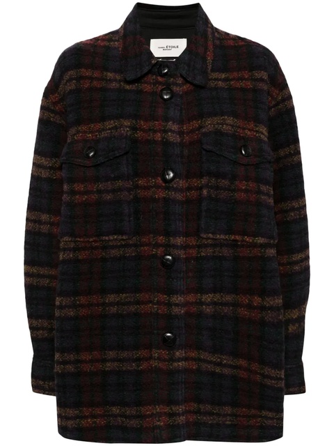 ISABEL MARANT check-print blanket coat - Green - zdjęcie produktu nr 1
