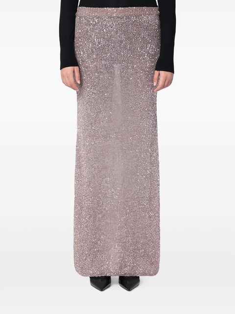 Balenciaga glitter-detailing skirt - Brown - zdjęcie produktu nr 2