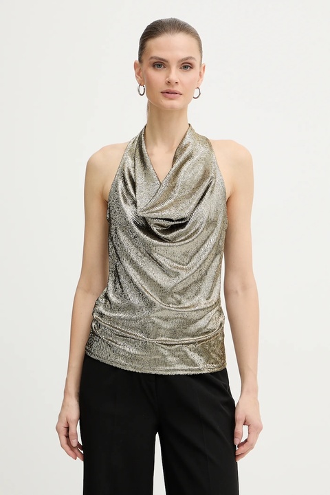 Morgan bluzka damska kolor złoty gładka DREA - zdjęcie produktu nr 1