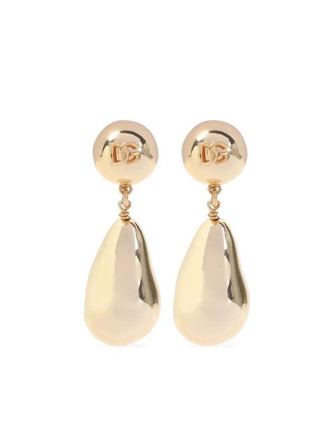 Dolce & Gabbana logo-embossed clip-on earrings - Gold - zdjęcie produktu nr 1