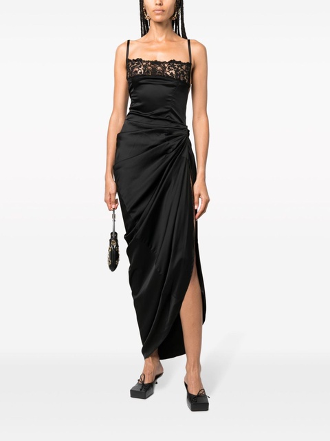 Jacquemus La Saudade floral-embroidered asymmetric dress - Black - zdjęcie produktu nr 2