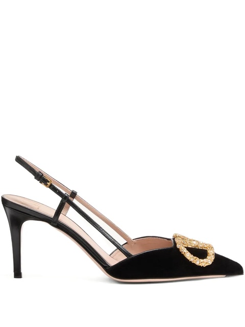Valentino Garavani 80mm VLogo Signature slingback pumps - Black - zdjęcie produktu nr 1
