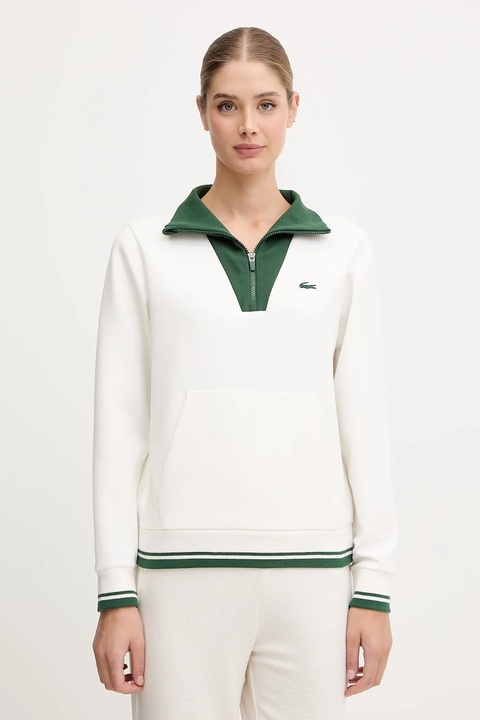 Lacoste bluza damska kolor beżowy z aplikacją SF8634 - zdjęcie produktu nr 1