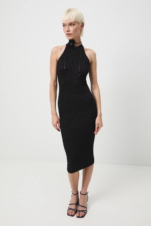 Medicine sukienka kolor srebrny midi dopasowana - zdjęcie produktu nr 2