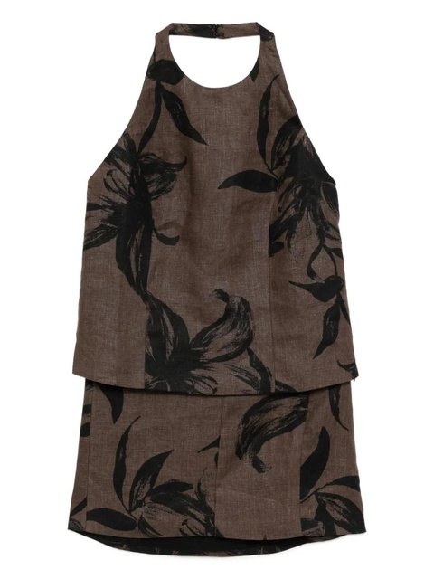 Reformation Avielle linen two piece - Brown - zdjęcie produktu nr 1