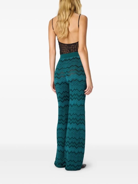 Missoni chevron-pattern knit trousers - Green - zdjęcie produktu nr 2