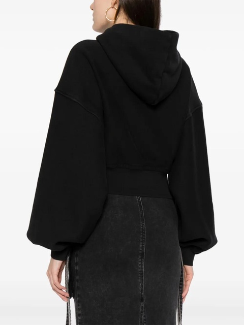 Alexander Wang cropped zip-up cotton hoodie - Black - zdjęcie produktu nr 1