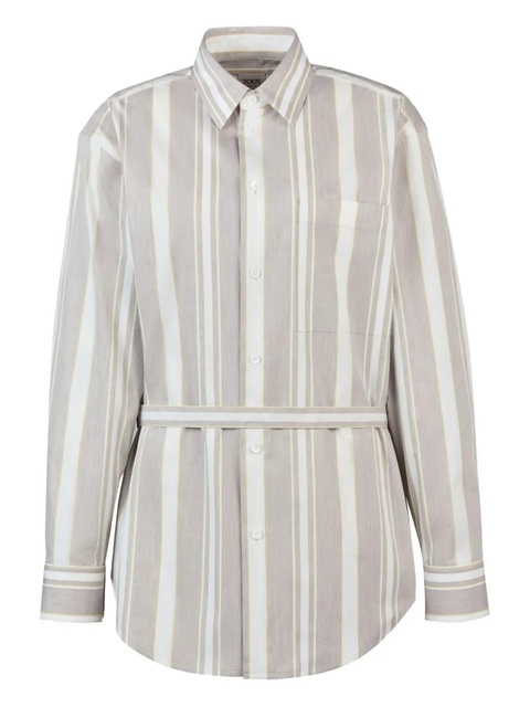 Tod's striped belted shirt - Brown - zdjęcie produktu nr 1