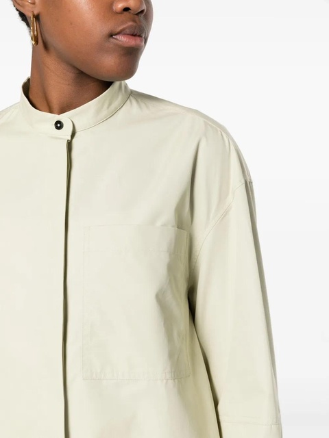 Jil Sander collarless cotton shirt - Green - zdjęcie produktu nr 2