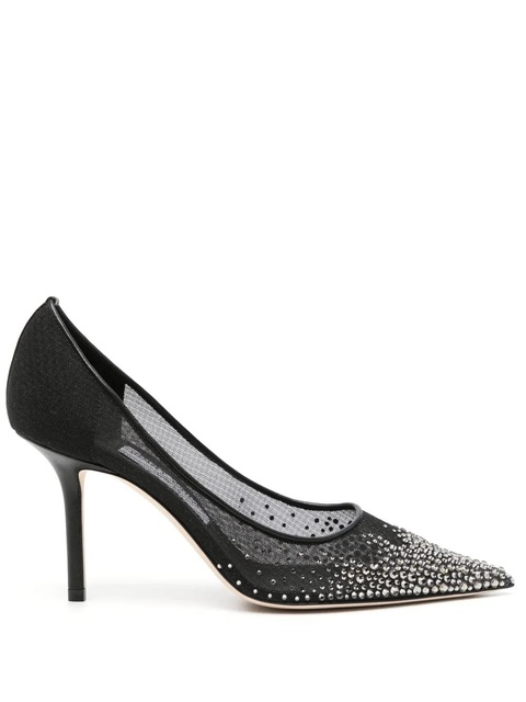 Jimmy Choo Love 85mm crystal-embellished pumps - Black - zdjęcie produktu nr 1