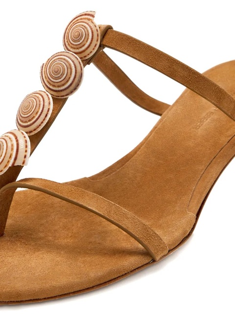 Christopher Esber shell-embellished kitten-heel sandals - Brown - zdjęcie produktu nr 2