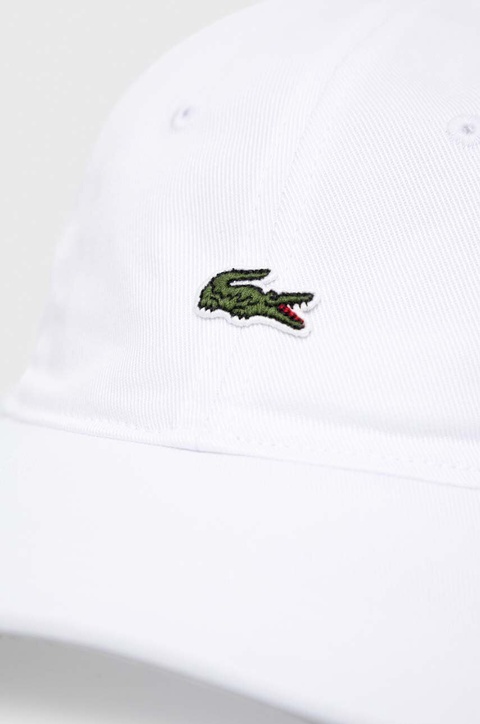 Lacoste czapka z daszkiem bawełniana kolor biały z aplikacją RK0491-031 - zdjęcie produktu nr 2
